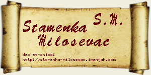 Stamenka Miloševac vizit kartica